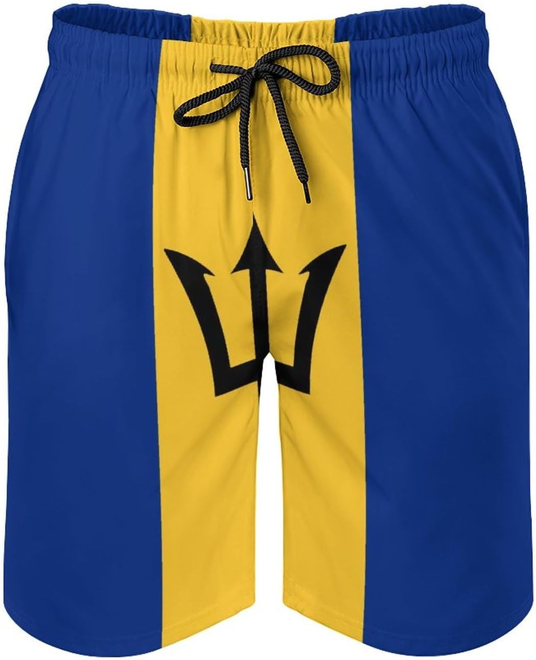 Flag of Barbados Mens Swim Trunks Quick Dry Beach Shorts Casual Sports Board Shorts Swimwear with Pocket