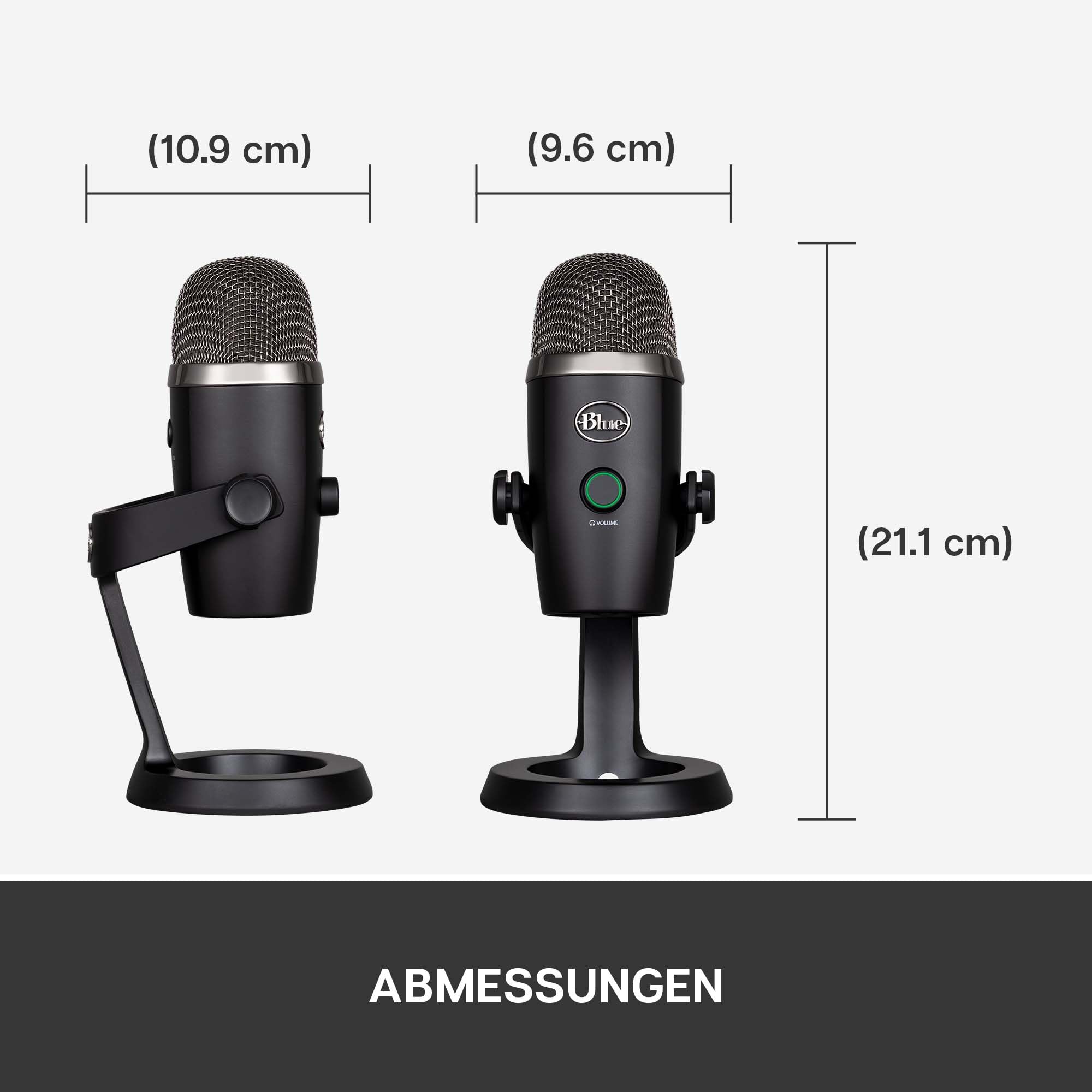 Blue Yeti Nano Premium USB-Mikrofon für Aufnahmen, Streaming, Gaming, Podcasting auf PC und Mac, Mit Blue VO!CE-Effekten, Nieren- und Kugelcharakteristik, Latenzfreies Monitoring - Schwarz