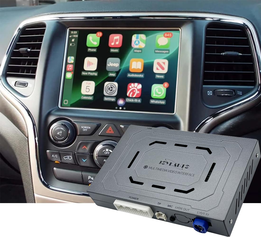 Senza fili CarPlay Ammodernamento kit Decodificatore Per JEEP Cherokee Commmander Compass Uconnect8.4 "2016-20MY, Supporto Android Auto, AirPlay, Mirrorlink, Inversione Telecamera Funzioni