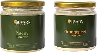 Neem Powder & Orange Peel Powder Combo for Face & Hair Care | 100% Pure Ayurvedic Herbal Powders | Natural Acne Care, Oil Control & Skin Brightening Face Pack Combo (Each 100g)