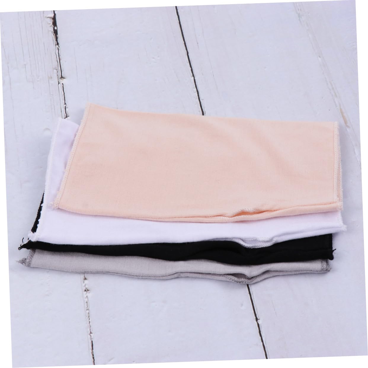 FRCOLOR 4 Pair Sun Resistant Fingerless Mittens for Outdoor Sports Ultraviolet Short Gloves Black White Gray Skin Tone Slip Lightweight Design for Women