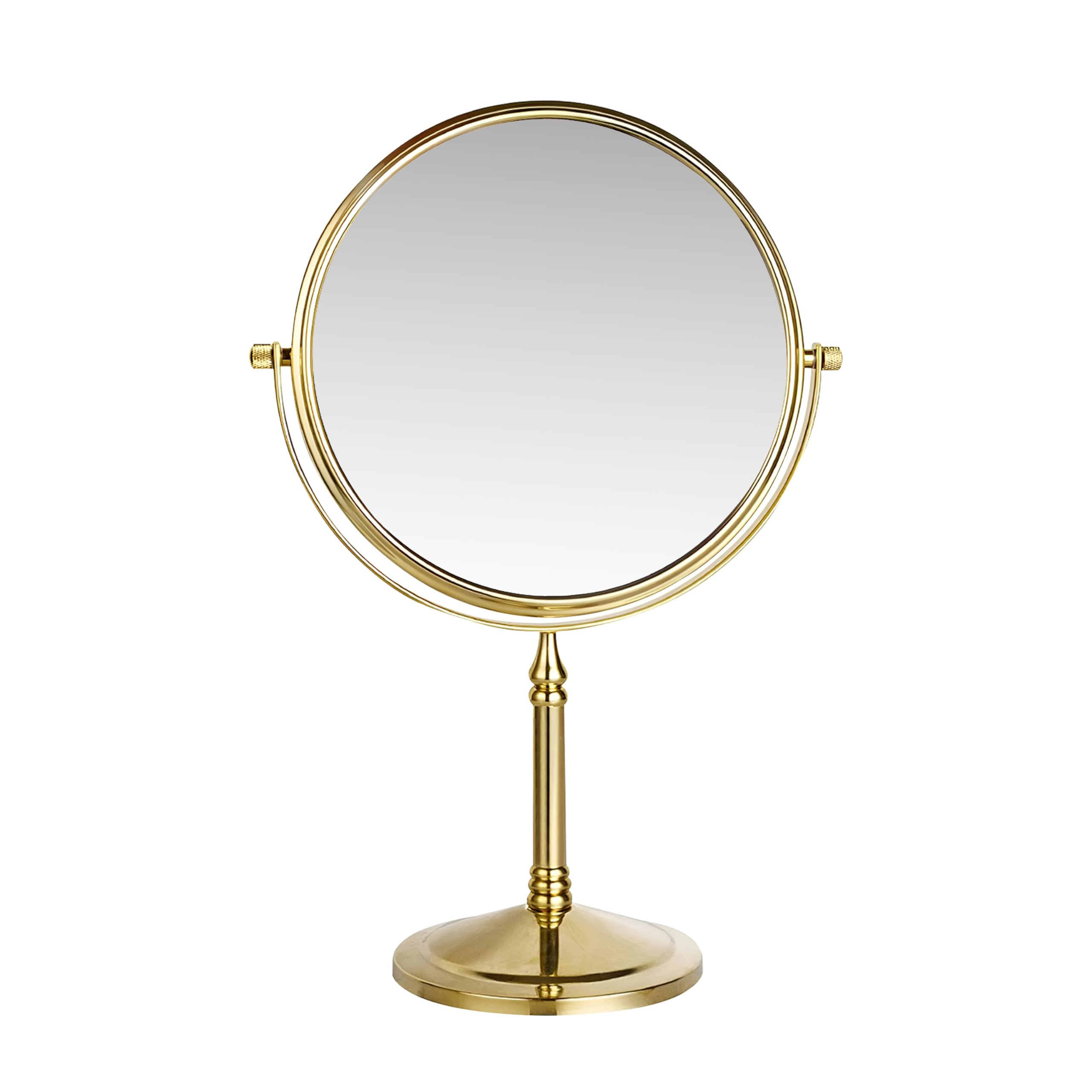 Plantex Stainless Steel Magnifying Tabletop Round Mirror/Shaving Mirror For Bathroom/Zoom Mirror For Bathroom/Makeup Mirror With Stand/Shaving Mirror Magnifying/Dual-Side 360 Swivel Mirror- Rose Gold — Amazon image 9