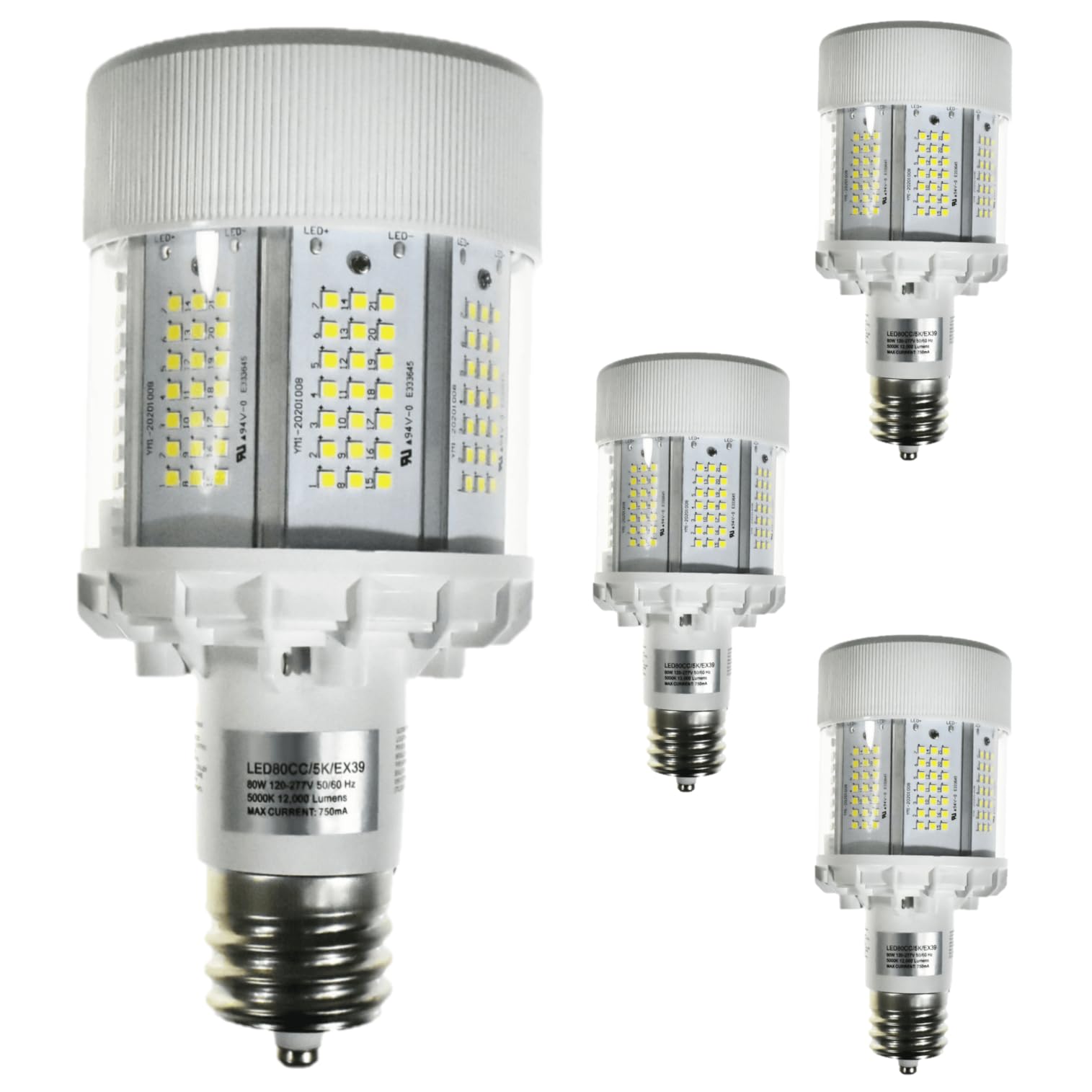 Diodesy- LED Corn Cob Bright Light Bulb Type B Ballast Bypass 80W 12 000 Lumen 5000K Bright White