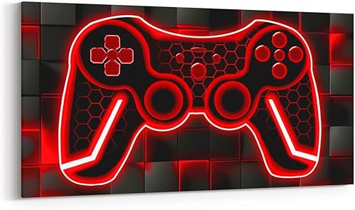 Miniatura 15 de Feelyou Lienzo decorativo para pared de sala de estar, de 19 x 38 pulgadas, color rojo y negro, grande, impresión en lienzo degradado, pintura de