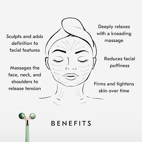 Miniatura 3 de Mount Lai Jade Tension Melting Masajeador para cara y cuello  Cuello y cara Jade Roller para aliviar tensiones