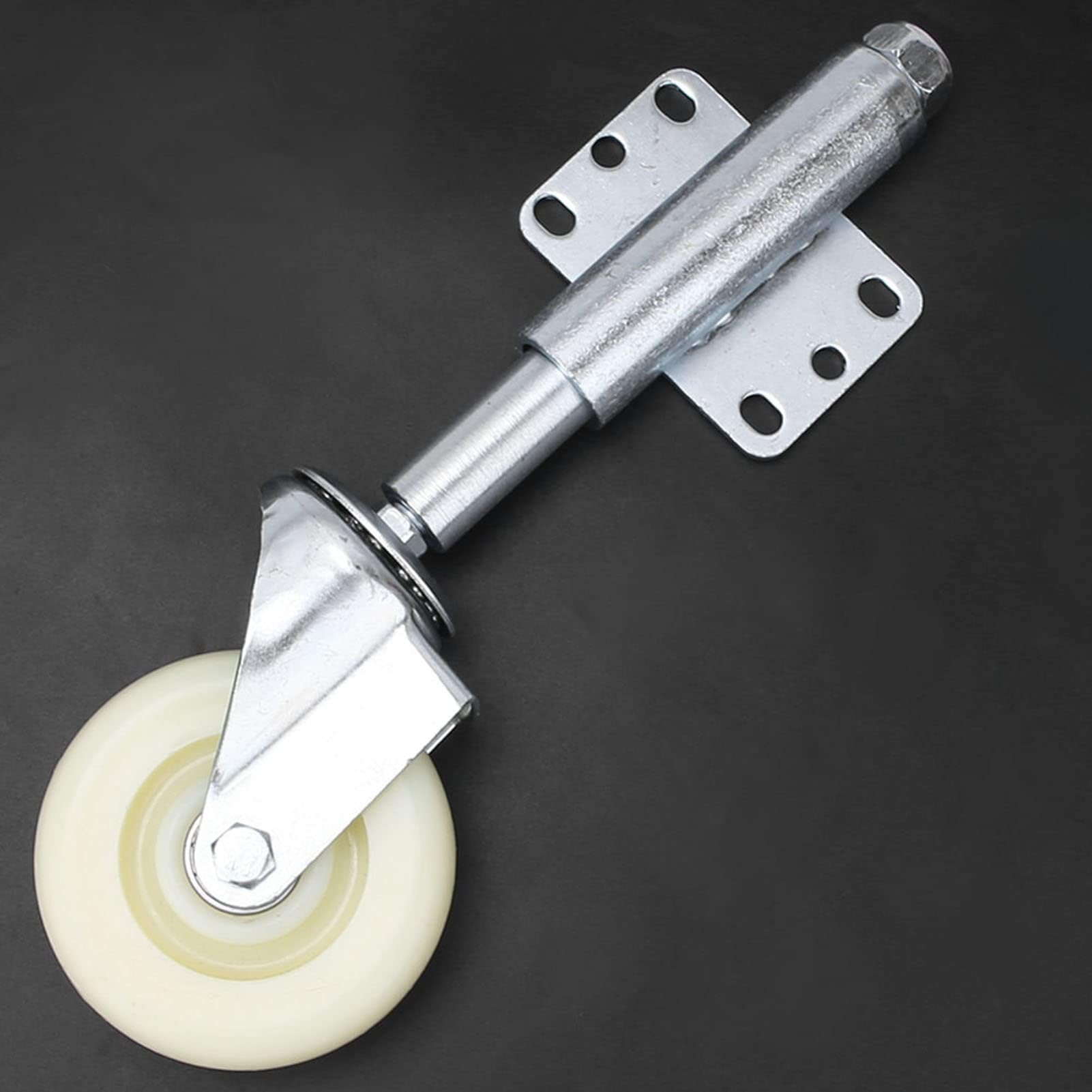 Mulinello per cancelli pesanti, rullo di supporto ammortizzato con molla, ruota girevole a molla, 4", capacità di carico 200 kg, per cancello giardino, cancello scorrevole