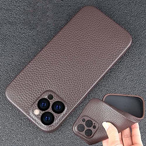Coque arrière cuir Apple iPhone 12 Pro Max gris litchi - 2