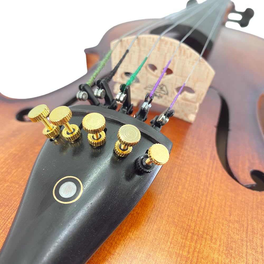 Yinfente Alto acoustique à 5 cordes de 40,6 cm pour étudiants, débutants, instrument d'alto complet professionnel fabriqué à la main avec étui, archet du Brésil, chiffon de nettoyage, chevalet, cordes