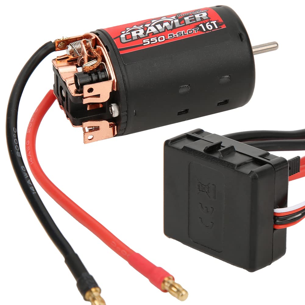 Changor Motor Cepillado 550 0,57 de Alto par para Coches Trepadores de Control Remoto Negro Rojo 1 X Motor 1 X ESC
