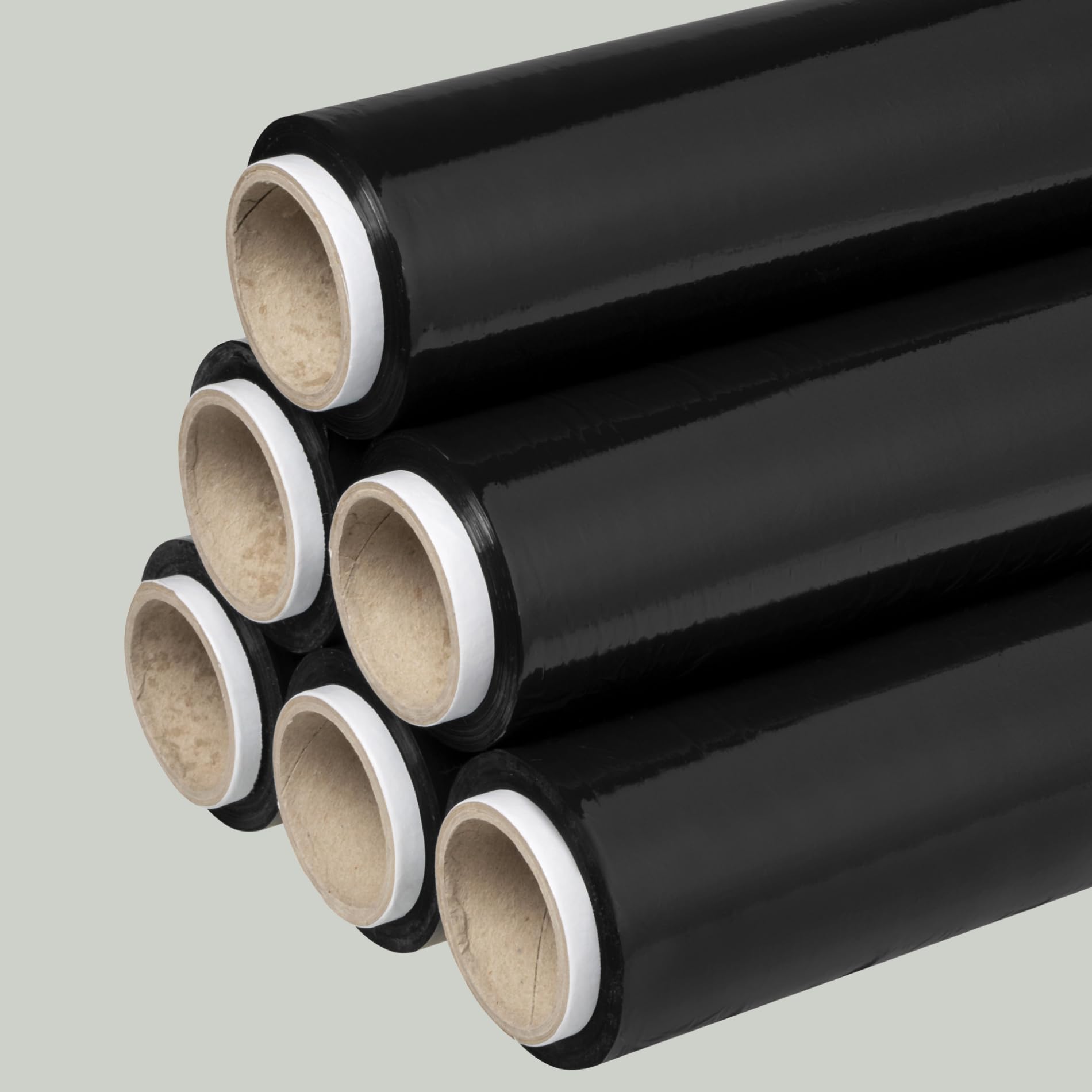 30 Stück Mini Stretchfolie Schwarz 25cm - Ministretchfolie - Mini-Rollen Verpackungsmaterial 85 m - Handfolie ohne Griff - Strechfolienrolle - Schutzfolie für Versandpakete - Wickelfolie