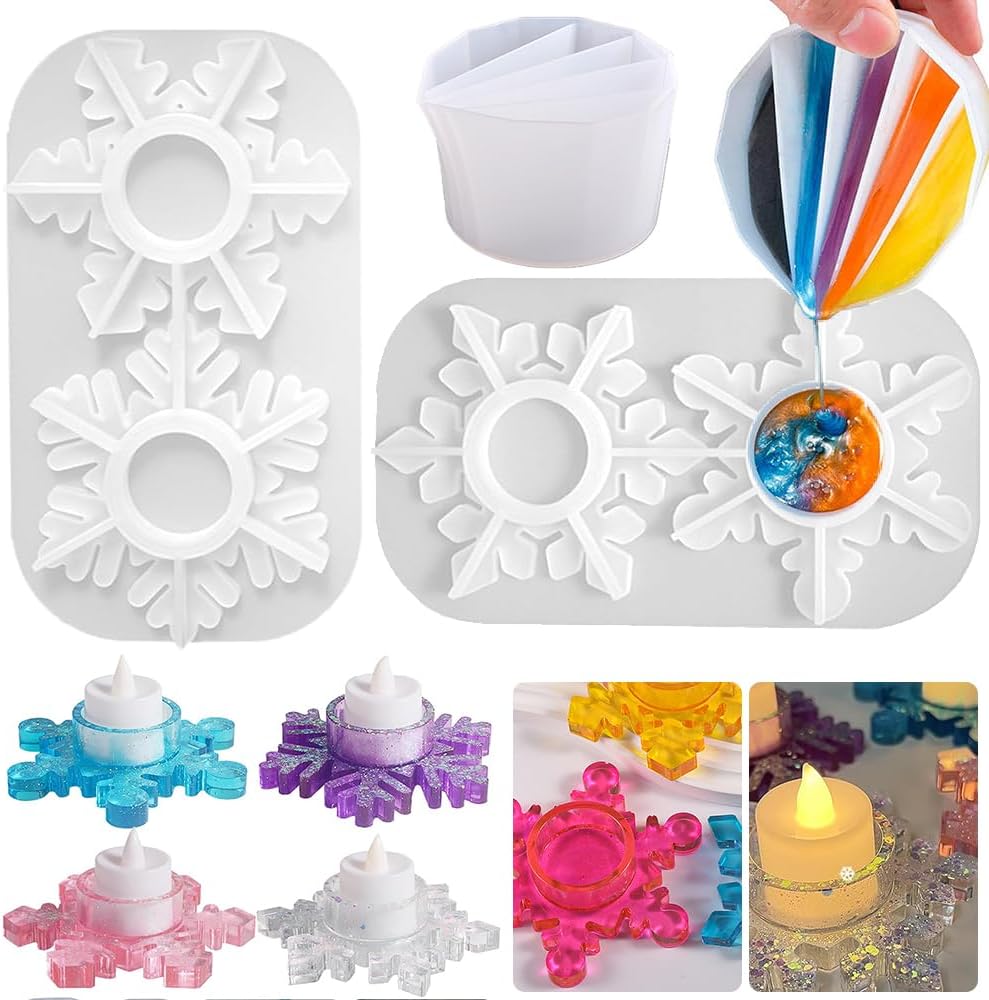 Silikonski kalup za svijećnjake u obliku pahuljice