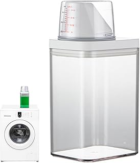 1100Ml Laundry Detergent Dispenser, Washing Powder Storage Detergent Container with Measuring Cup Moisture-Proof Reusable Empty for Scent Booster Beads/Small Solid Grain/Liquids
