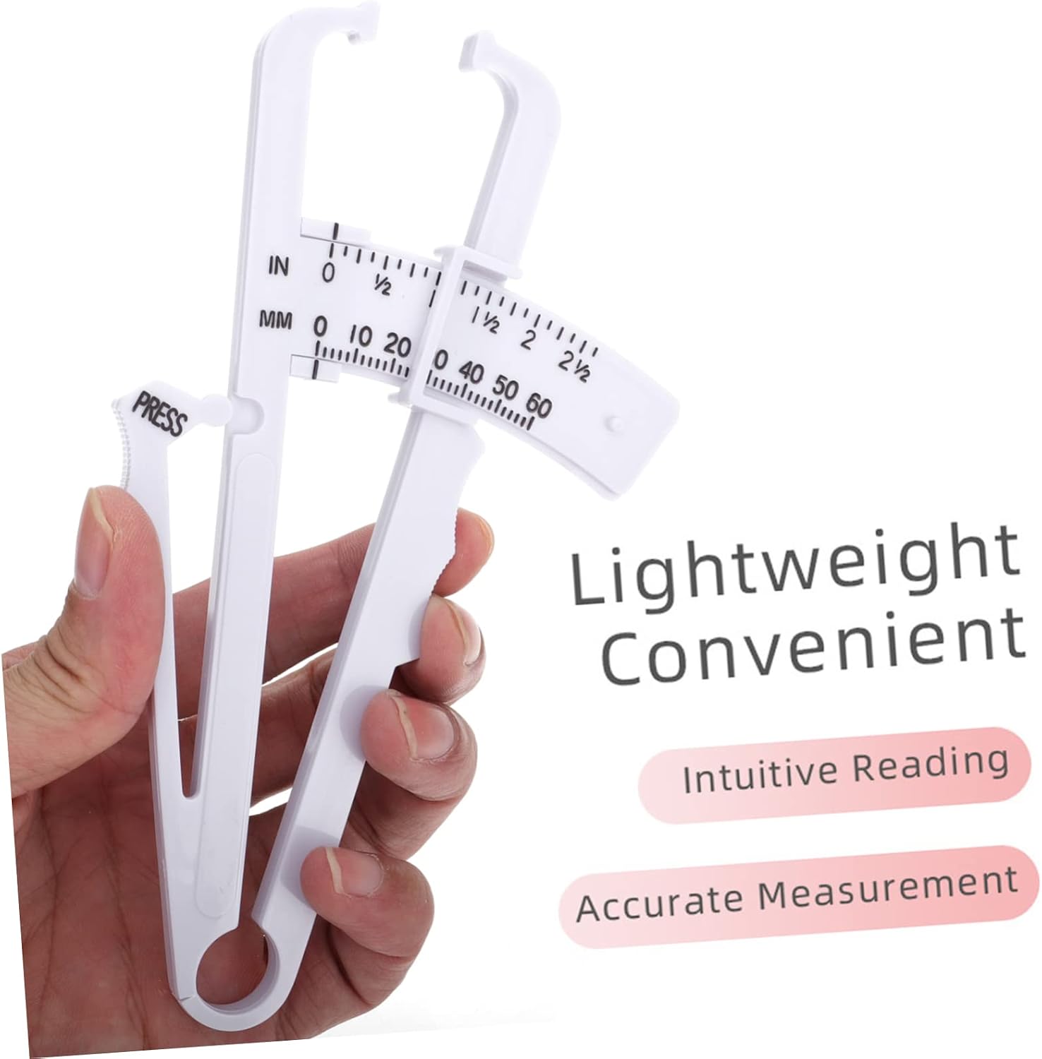 2pcs Body Measuring Caliper and Tape Accurate Fat Measurement Tool for Health Monitoring Includes Easy Use User Guide for Men and Women