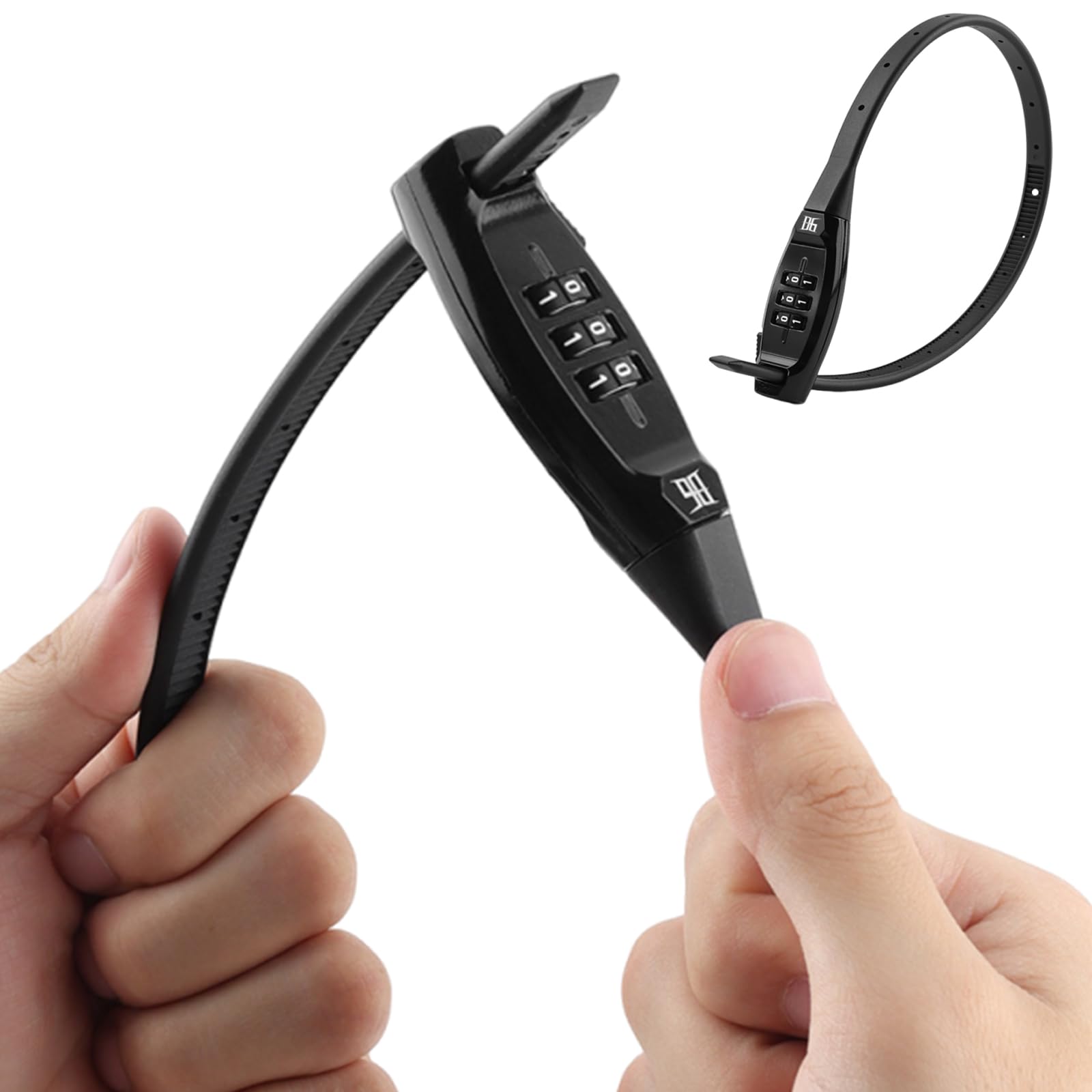 Lucchetto portatile per fascette cavi bicicletta in acciaio | Serrature in acciaio legato a tre cifre, antiruggine, con cilindro e striscia in acciaio inossidabile; include 5 pezzi