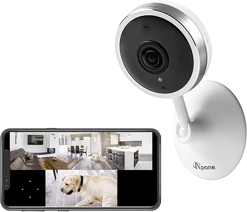 Apone Cámaras de seguridad IP de 5 MP para vigilancia del hogar, seguimiento automático de doble pantalla, detección de movimiento, cámara de