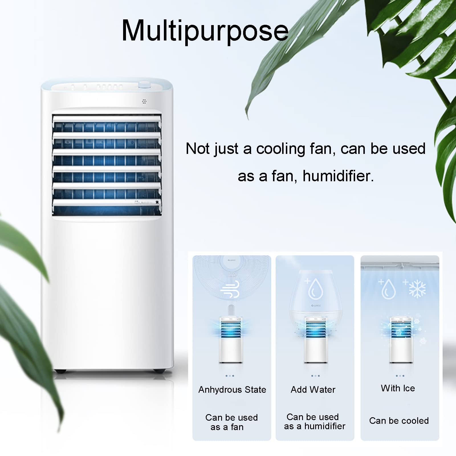 Enfriador de aire portátil con velocidades ajustables, oscilación y viento fuerte para uso doméstico u oficina, solución de refrigeración eficiente para el verano