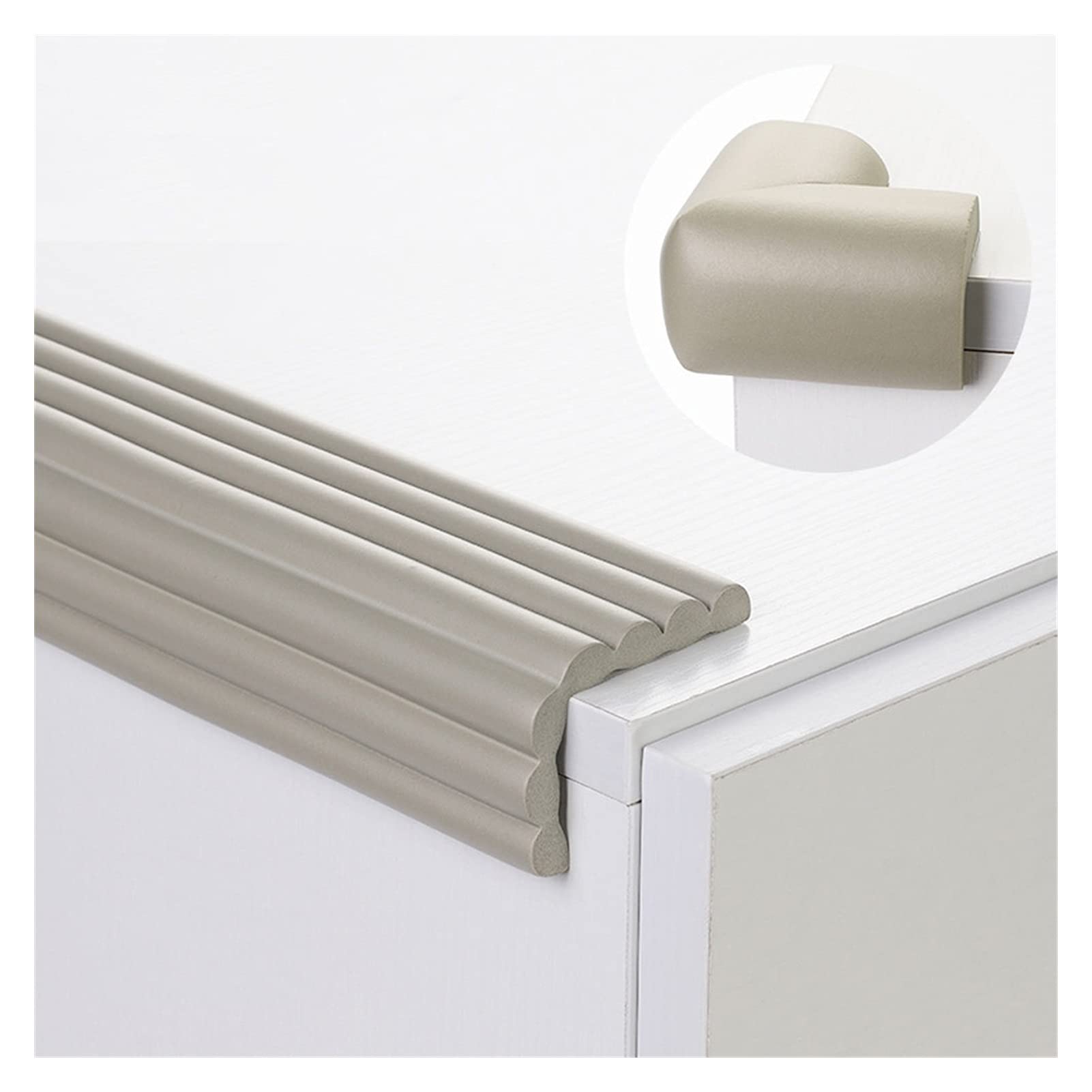 Protezioni per Angoli, 5M, Strisce Anti-collisione for Bambini Bordi for Angoli for la casa Comodino for mobili Borsa Morbida Crash Pad(Gray)