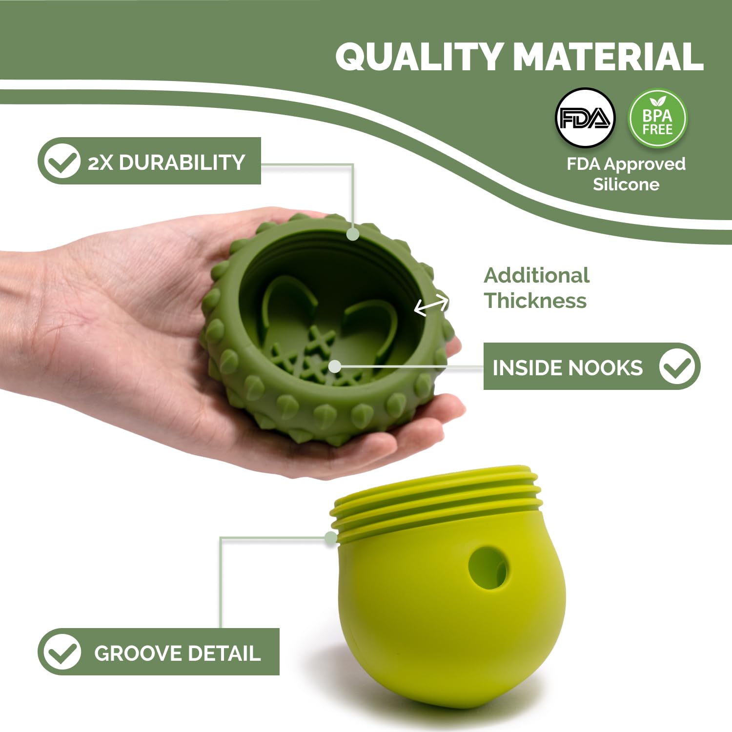 POPUPJOYS Dispensador de juguetes de rompecabezas para perros, juguetes interactivos para perros grandes y juguetes para perros medianos, bola de estimulación mental con tapa desmontable, juguete de