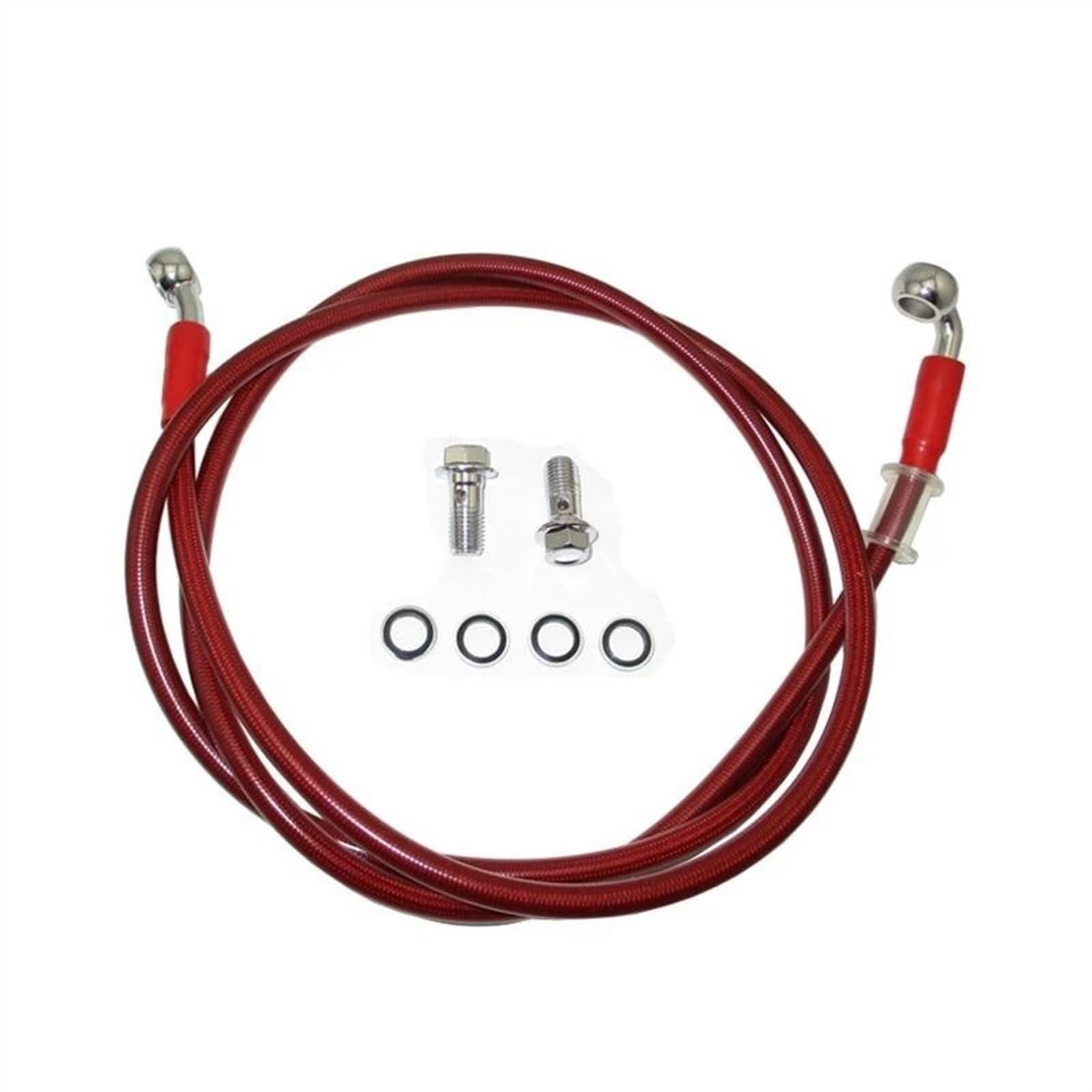 Ksxzw Black- Silver Motorbike Part 1500Mm 59" Motorcycle Hydraulic Brake Line Cable Hose