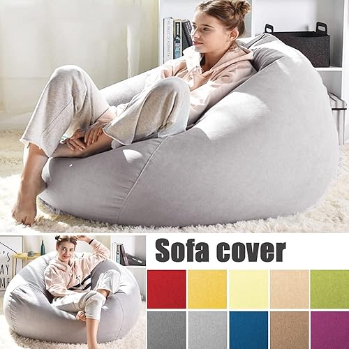 Miniatura 7 de Juego de puf portátil perezoso para sofá, funda gruesa e impermeable de algodón, sin relleno, puf para exteriores, puf, puff puff para sofá, sillón