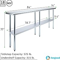 Vista 251 de Mesa de trabajo de acero inoxidable, mesa de metal
