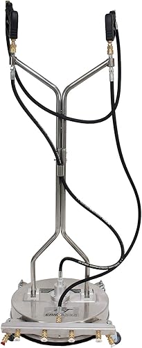 Miniatura 2 de Limpiador de superficies de acero inoxidable de 21 pulgadas con ruedas, barra de pulverización frontal de 4 boquillas, boquillas laterales,