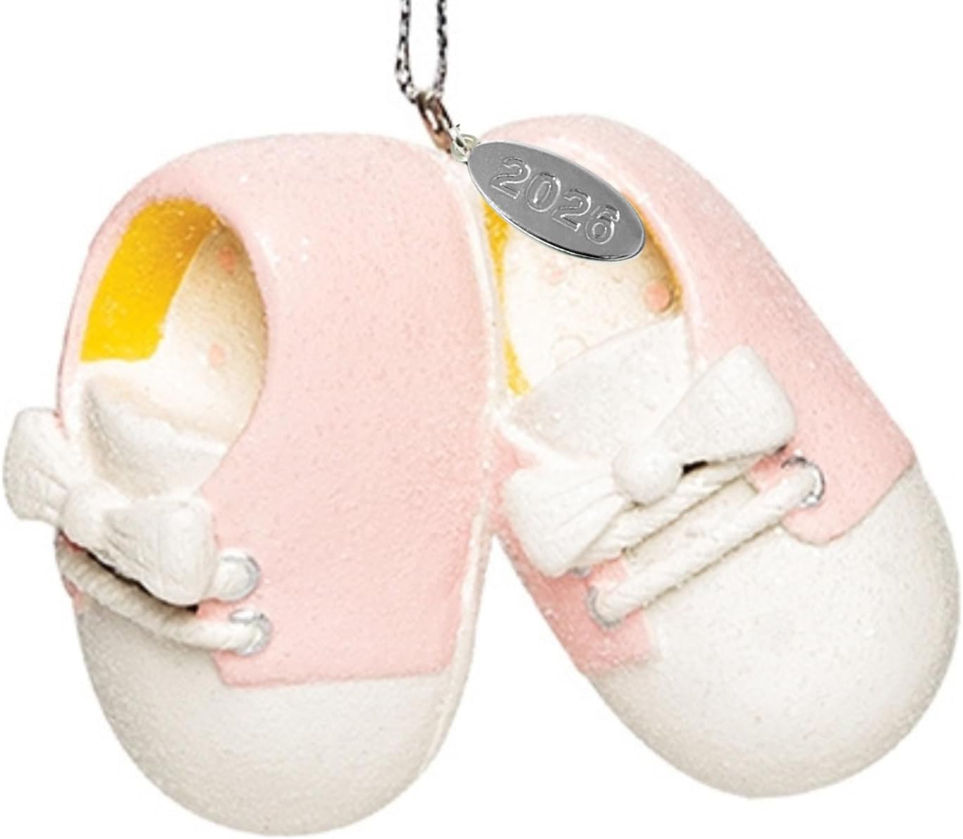 Babys First Christmas Ornament, New Baby Girl Pink Bootie Gift Idea - Small Budget Can be Pesonalized, Includes 2026 Hangtag, Gift Box