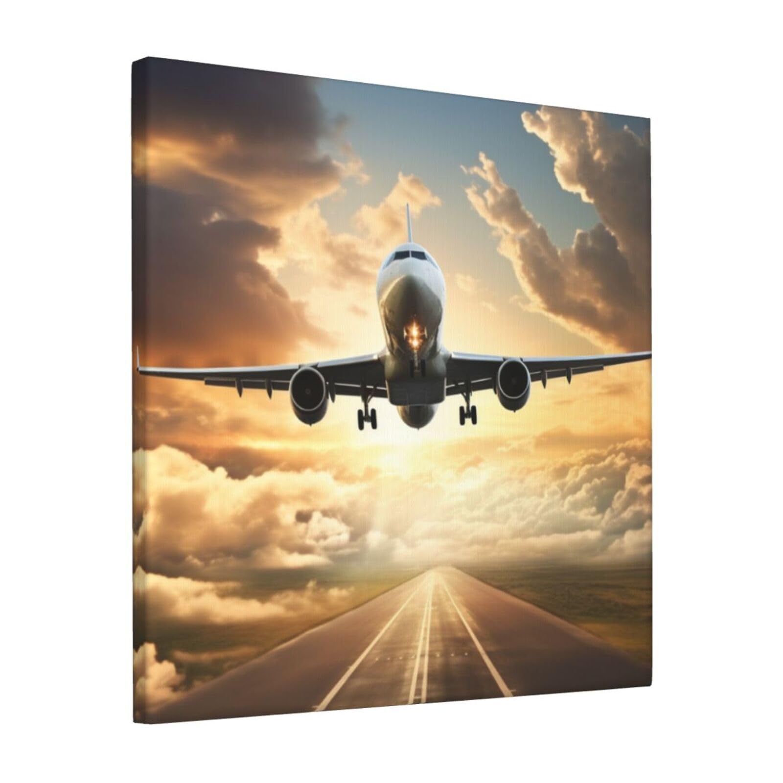 FodPand Airplane Canvas Wall Art for Living Room Wall Decor 12"x12" Modern Artwork Painting Pictures Hanging Canvas Prints Aesthetic Wall Art for Bedroom Bathroom Office Wallart Decor