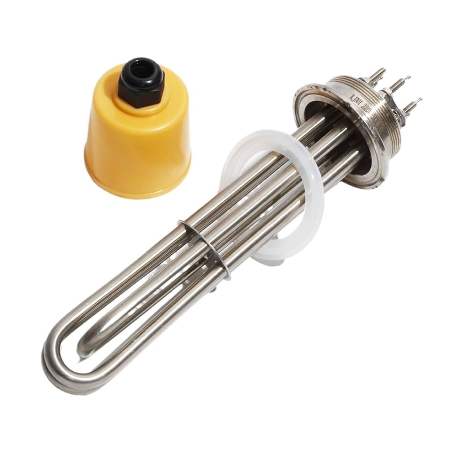 1Pcs Brewing Heating Element 2" tri Clamp 64mm Flange 3KW 4.5KW 6KW 9KW 12KW SUS304 Immersion Water Heater 220V 380V(with Plastic Cap,380V_6KW 250L 304SS)