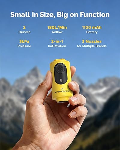 Miniatura 2 de Bomba de aire portátil para inflables, mini bomba de aire eléctrica ultrarrápida de 2 onzas con desinflado recargable para inflar, bomba de colchón