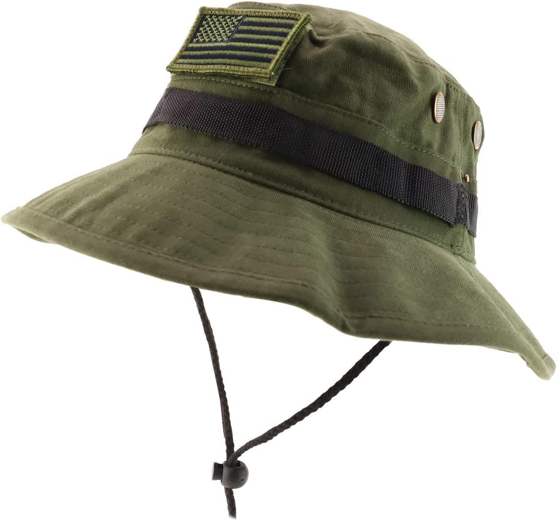 Armycrew XXL Big Size Boonie Jungle Outdoor Hat with American Flag Patch