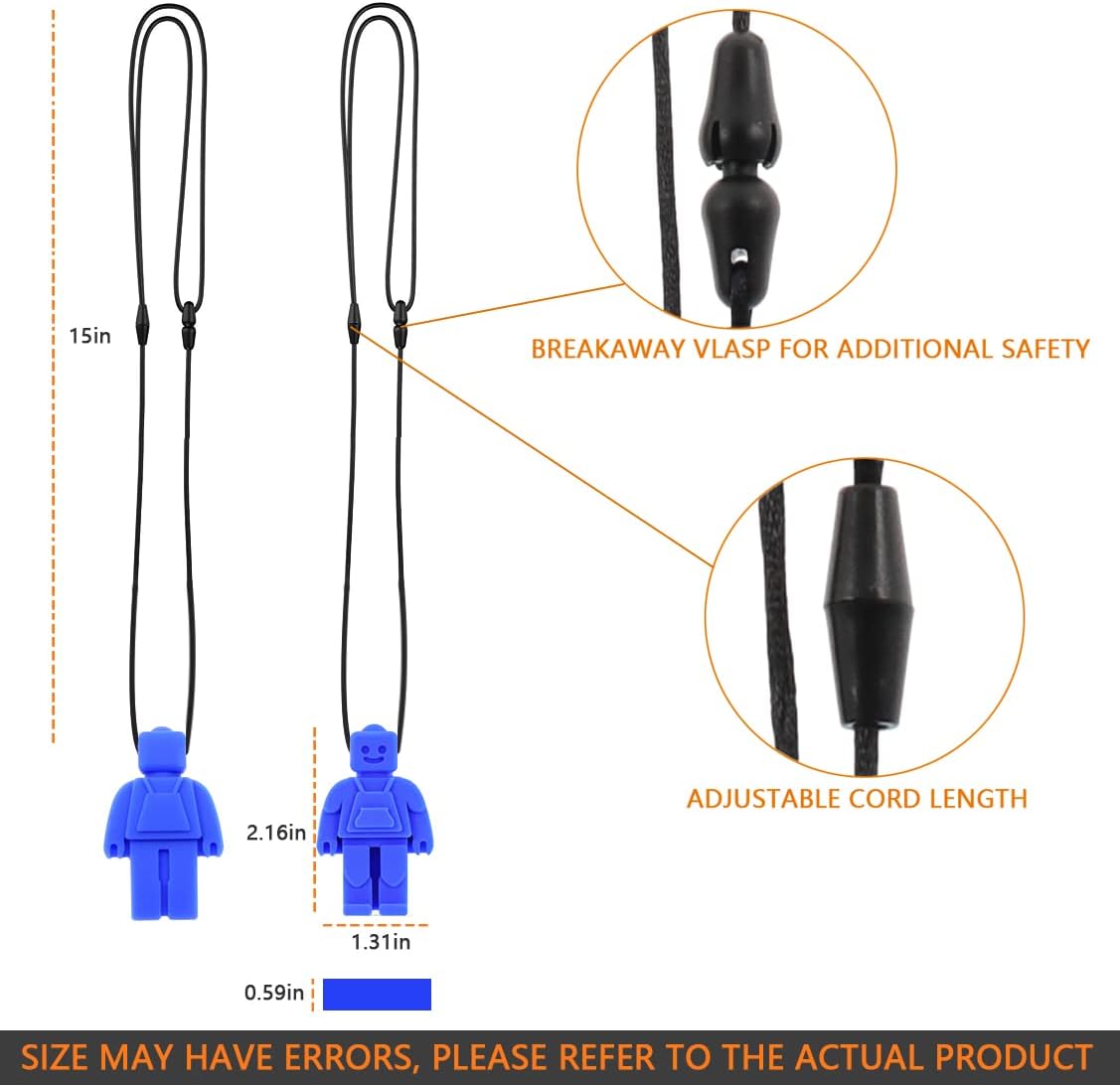 Sensory Chew Necklace 5 Pack,Sensory Oral Motor Chew Tool,for Over 3 Years Old with ADHD, Autism, SPD, Oral Motor Stimulation, Special Needs(Robot) : Health & Household