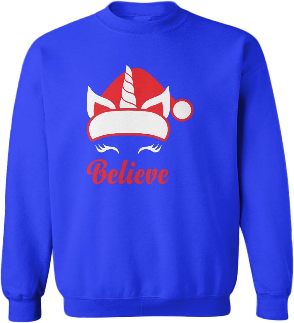 Believe - Santa Hat Unicorn Toddler Fleece Crewneck Sweater