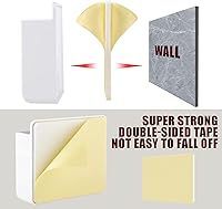 Vista 2 de CEI&BPY 2Pcs Phone Holder Wall Mounted, Phone Stand with Self Adhesive. Phone Holder for RV Charging.Compatible with iPhone and Android (2Pack-Black)