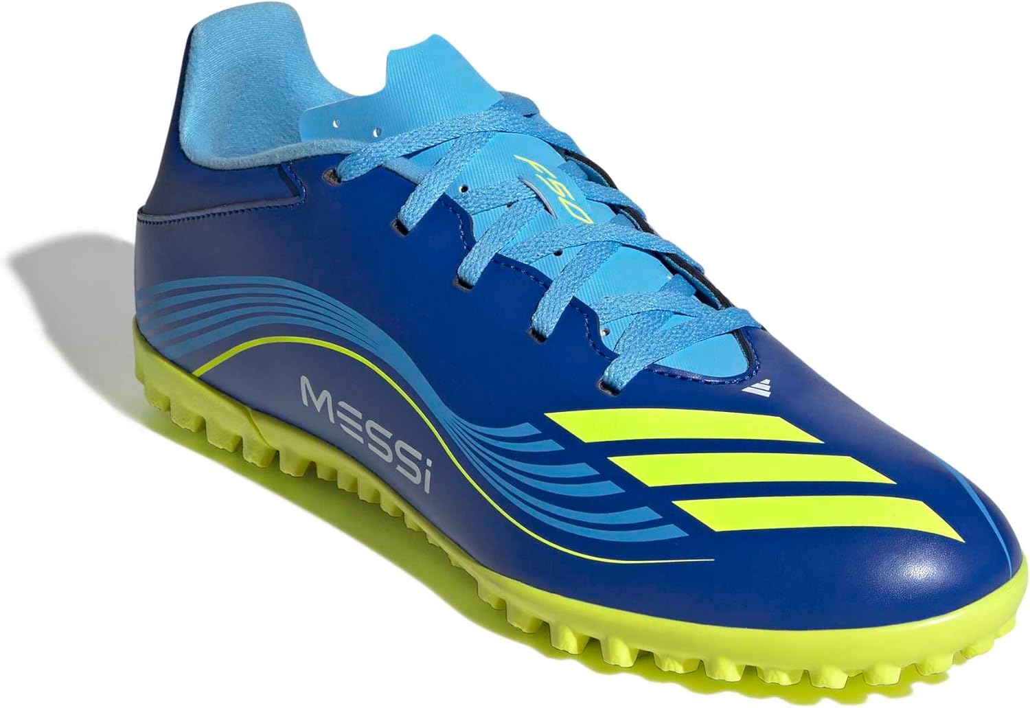 adidas Mens F50 Messi Club Turf Soccer Cleats - White
