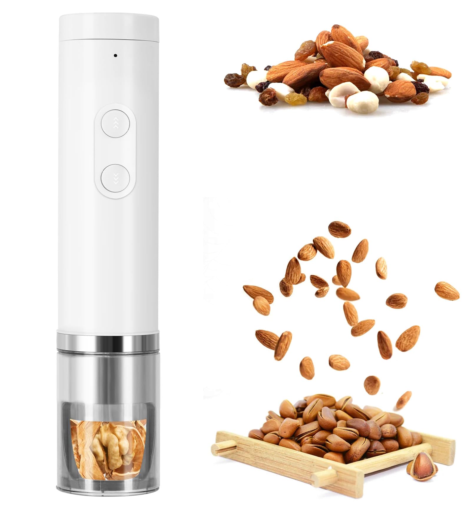 Casse-noix électrique – Résistant aux éclaboussures et lavable, design à ouverture par pression, pas de fatigue à la main, idéal pour casser les noix, noix de macadamia, noix de pin et noisettes