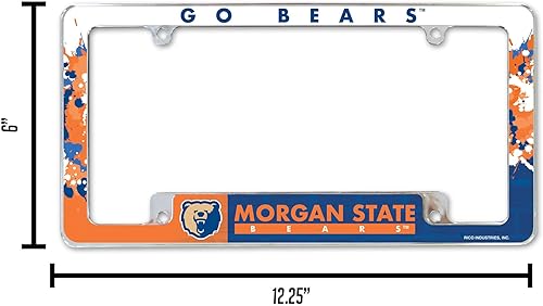 Miniatura 17 de Rico Industries NCAA Marco de matrícula estándar cromado de 12 x 6 pulgadas para automóvil, camión, SUV (escuelas L-M)