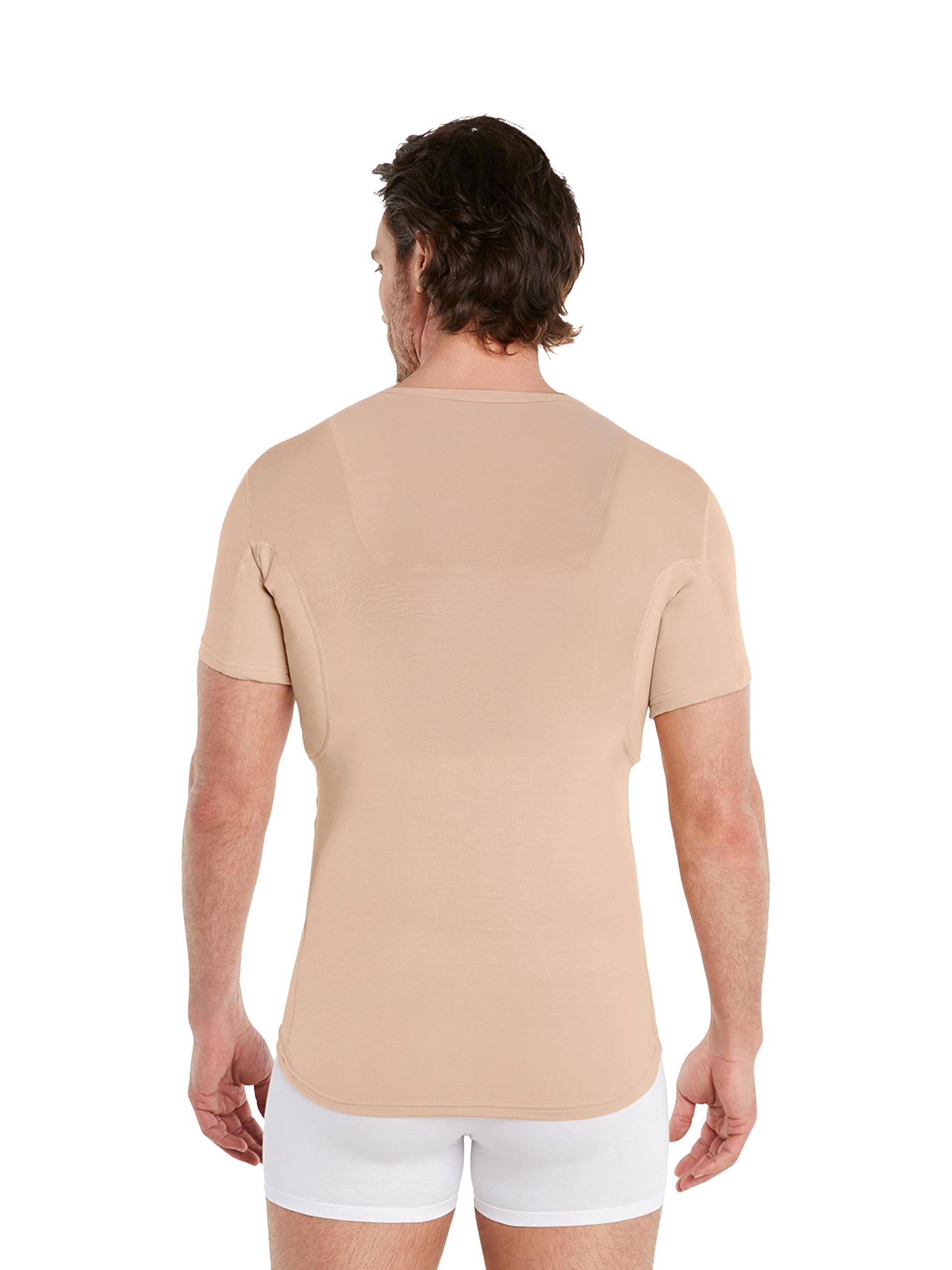FINN Anti-Schweiß Shirt Herren mit V-Ausschnitt und Rücken-Einsatz – Unterhemd gegen Schwitzen mit Achselpads – 100% Schutz vor Schweißflecken und Geruch