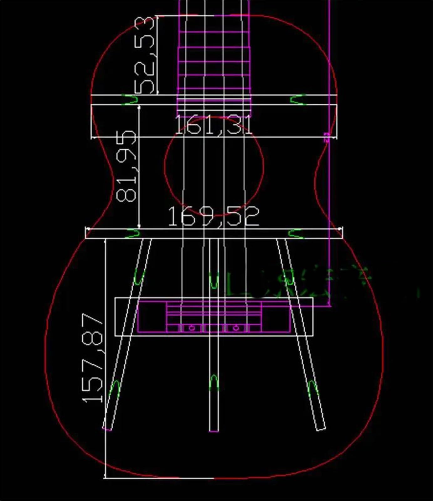 Zestaw Narzędzi Gitary 23/26 Cala Mała Gitara Czterostrunowa Do Robienia Form Z Drewna(23 inch)