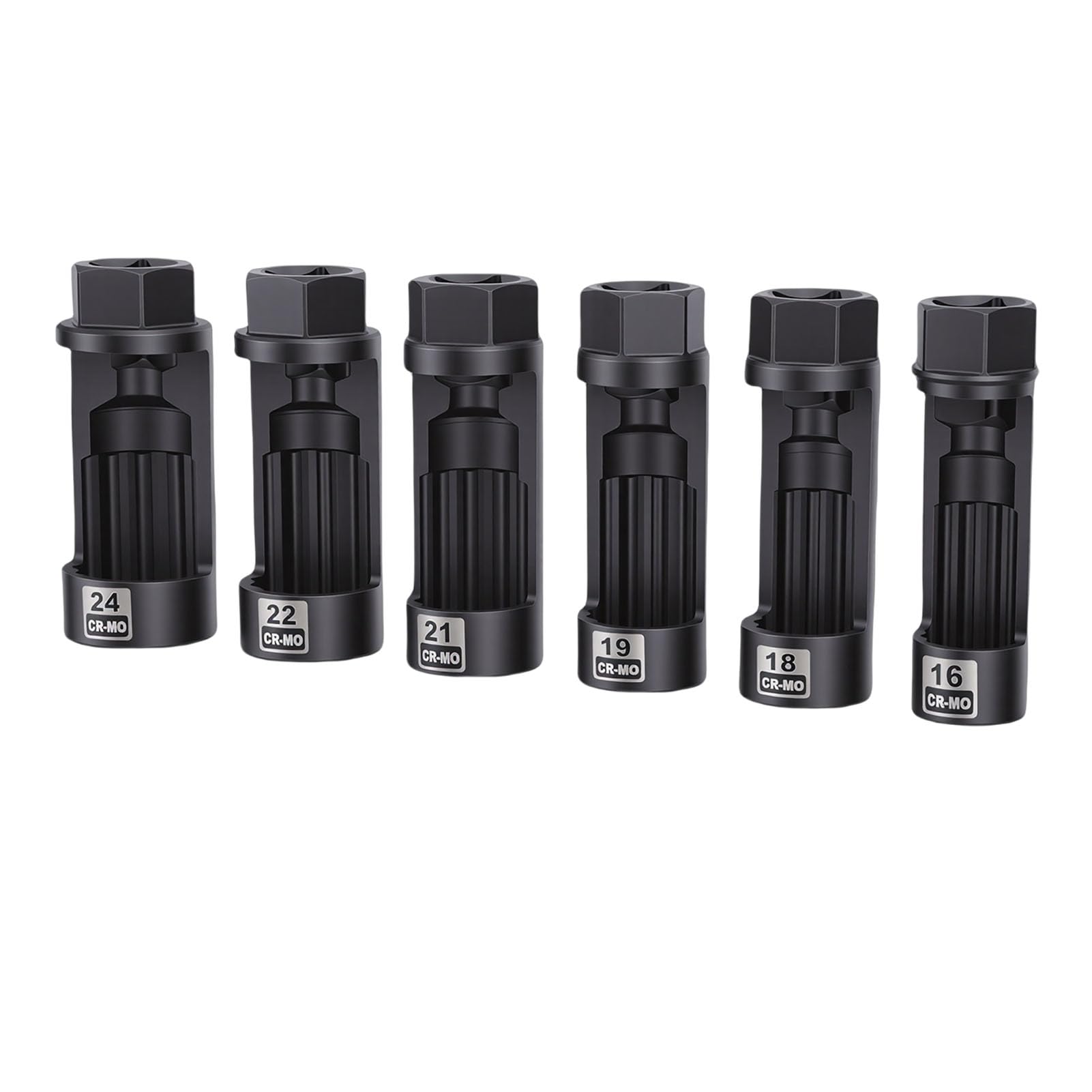 6-częściowy zestaw kluczy nasadowych do nakrętek amortyzatorów, 16 mm, 18 mm, 19 mm, 21 mm, 22 mm, 24 mm, narzędzie do usuwania nakrętek amortyzatora, zestaw kluczy nasadowych do di