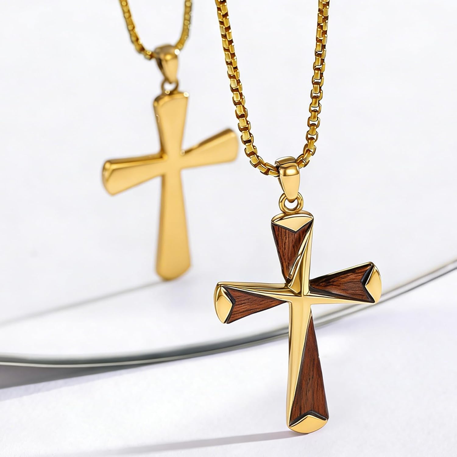 MEDWISE Wooden Cross Necklace Black/Silver/Gold for Men S925 Sterling Silver Real Natural Ebony Wood Cross Pendant Cross Necklaces Protection Jewelry for Men Women Wife Husband Friend Birthday Gifts - Image 6