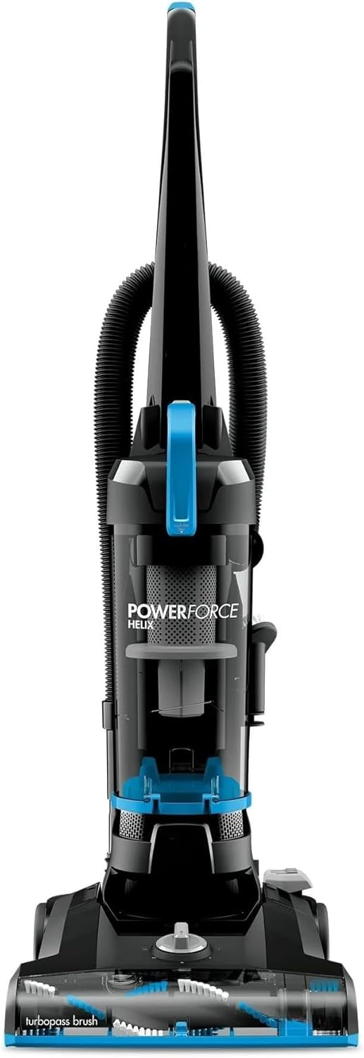 Biissell Power Power Helix שואב זקוף ללא שקיות, יניקה חזקה לשיער חיית מחמד, שטיח, אריחים ועץ קשה, ניקוי, טכנולוגיה ללא פיזור, מיכל עפר גדול, חוט 23 רגל, 5 הגדרות גובה