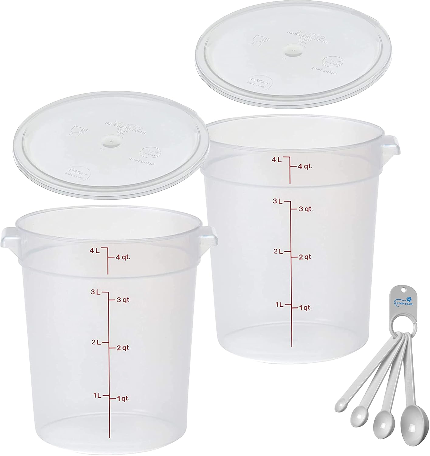 Lumintrail Cambro 4 Quart Round Food Storage Container