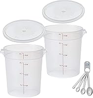 Vista 11 de Lumintrail Cambro recipiente redondo de almacenamiento de alimentos de 2 cuartos de galón, translúcido, con tapa translúcida, paquete con juego