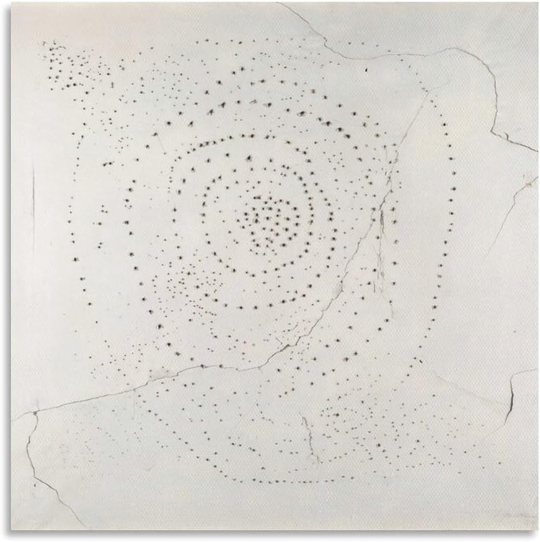 ZZYGGN GMGSW Lucio Fontana Posters《Untitled》Painting Minimalist Wall Art Black White Picture Lucio Fontana Canvas Prints for Living Room Decor 50x50cm Frameless