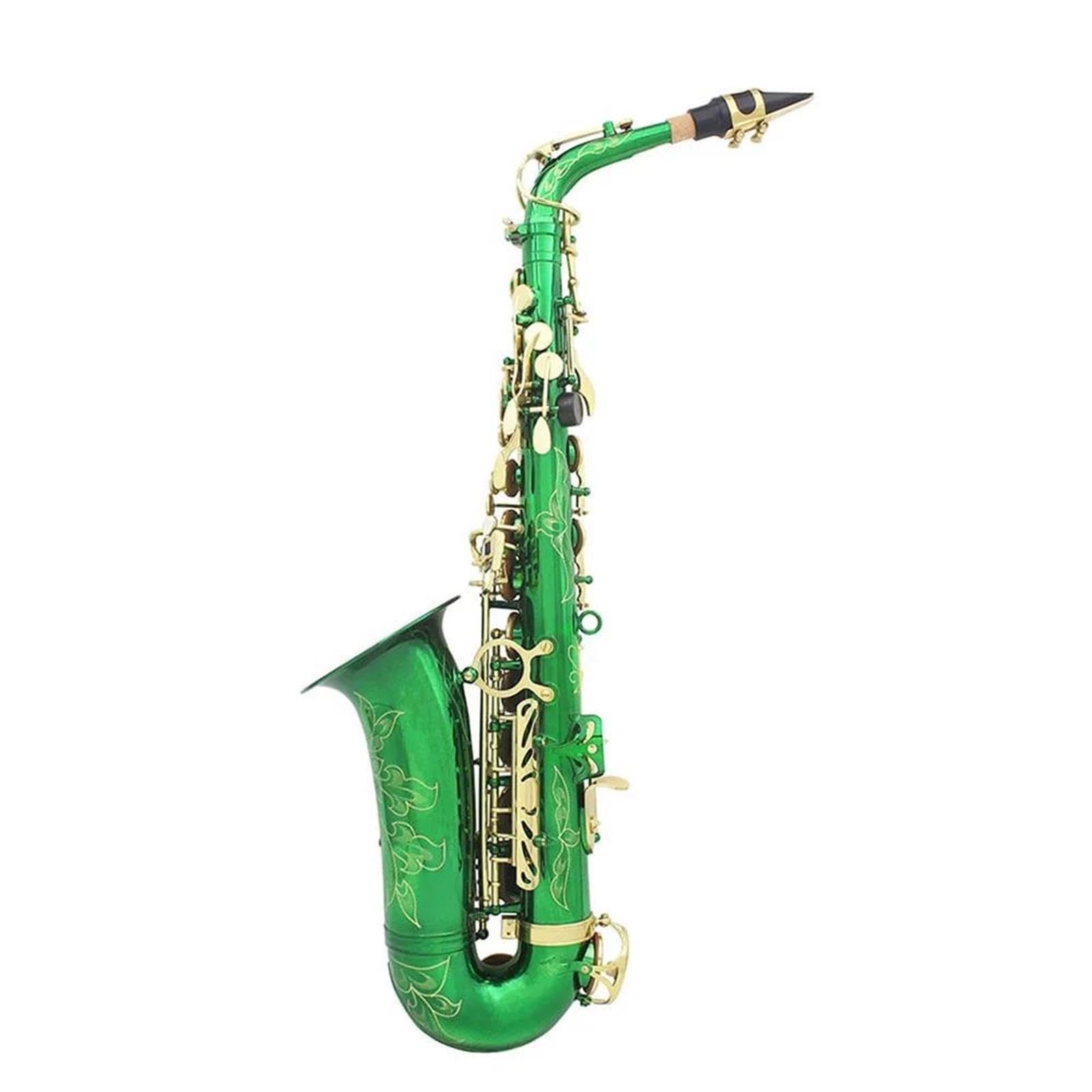Saksofon Instrumenty Muzyczne Eb Altowy Zielony Rzeźbiony Saksofon