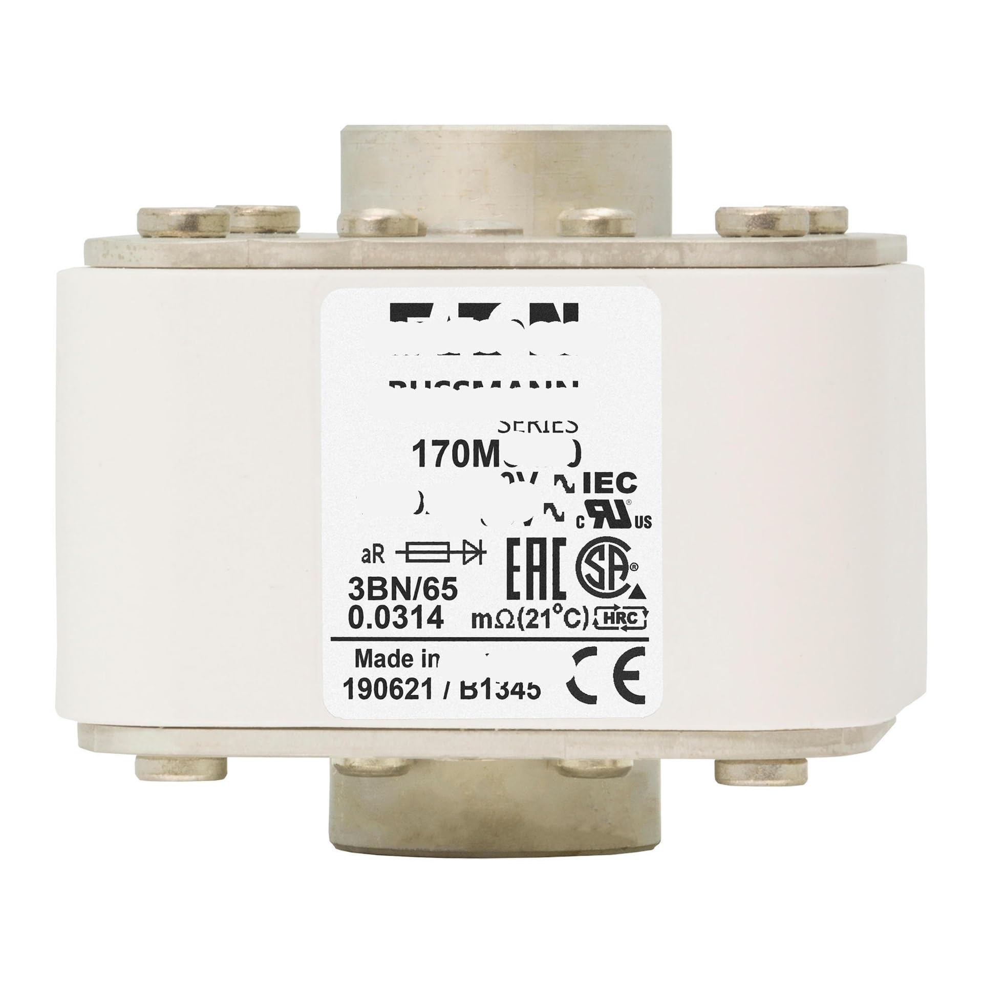 Fusible 170M6520 carré européen de rechange pour armoire électrique industrielle