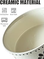 Vista 3 de Cuenco de cerámica para perros de 55 onzas resistente para alimentos y agua para mascotas para perros medianos y grandes, plato antideslizante