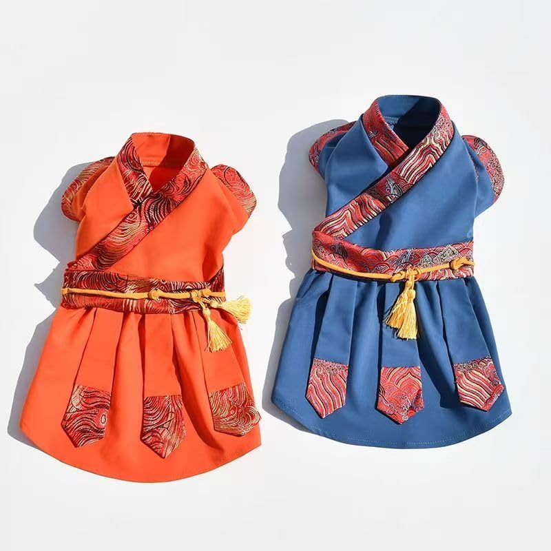 Disfraz Wuxia Tang Dynasty para perros y gatos, seda lujosa, talla S