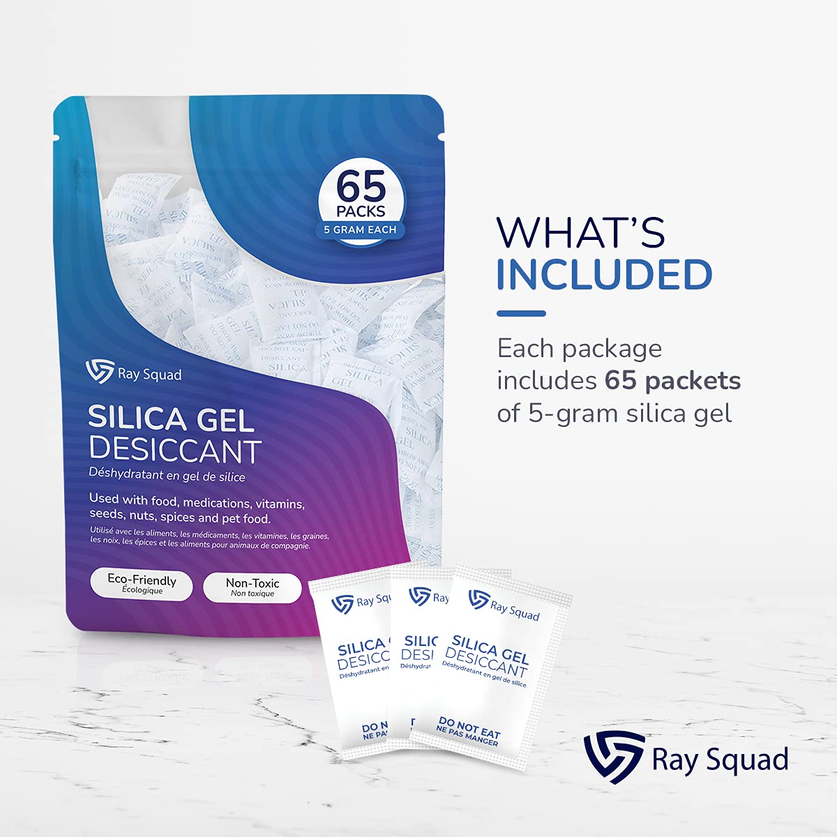 Buy (65 Count) 5 Gram Silica Packets for Food Storage Food Grade